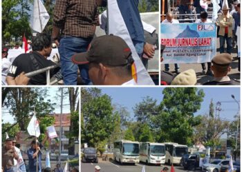 Pengusiran Terhadap Wartawan, Gabung Organisasi Wartawan Melakukan Unjuk Rasa Di Depan Gedung DPRD Lahat