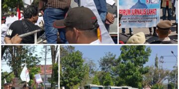 Pengusiran Terhadap Wartawan, Gabung Organisasi Wartawan Melakukan Unjuk Rasa Di Depan Gedung DPRD Lahat