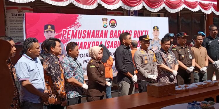 Satnarkoba Polres Pelabuhan Makassar Memusnahkan 6,7 Kilogram Narkoba Jenis Sabu