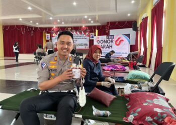 Sambut Harlantas Bhayangkara Ke- 69, AKP Vino Lestari Gandeng PMI Donor Darah