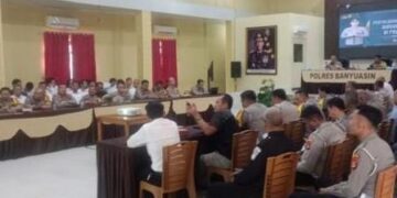 Antusias Personil Polres Banyuasin Mengikuti Sosialisasi Penyuluhan Hukum Dari Bidkum Polda Sumsel