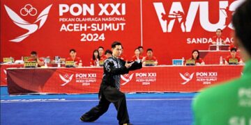 Tim Atlet Wushu Sumut Persembahkan Emas Perdana Di Ajang Bergengsi PON XXI/2024