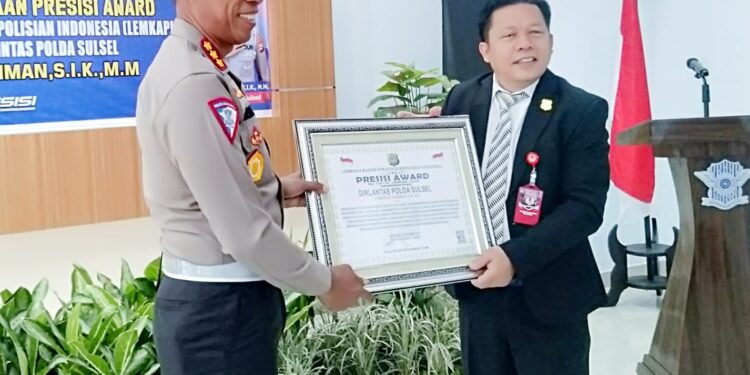 Ditlantas Polda Sulsel Raih Presisi Award Dari LEMKAPI Atas Pengembangan ETLE Nasional