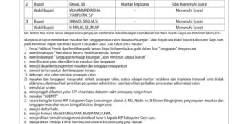 Ismail SE Paslon Pilkada Jalur Independen Kecam pengumuman KIP Gayo Lues