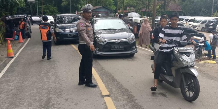 Satlantas Polres Agara Lakukan Pengaturan Arus Lalu lintas di Venue Arung Jeram PON XXI