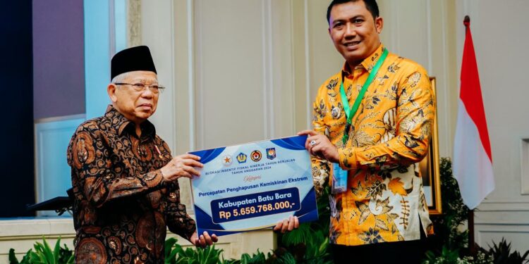 Pj. Bupati Batubara Terima Penghargaan Kategori Daerah Berkinerja Baik Penghapusan Kemiskinan Ekstrem