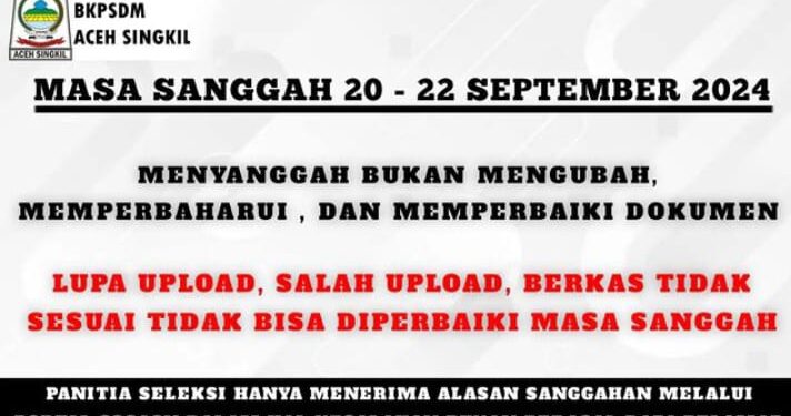 728 CPNS Aceh Singkil Dinyatakan Lolos Tahap Seleksi Administrasi