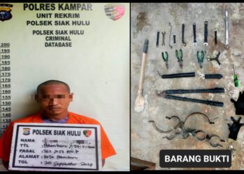 Polsek Siak Hulu Berhasil Ungkap Kasus Tindak Pidana Percobaan Pencurian Trafo Distribusi PLN