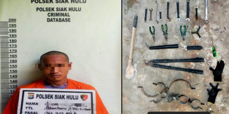 Polsek Siak Hulu Berhasil Ungkap Kasus Tindak Pidana Percobaan Pencurian Trafo Distribusi PLN