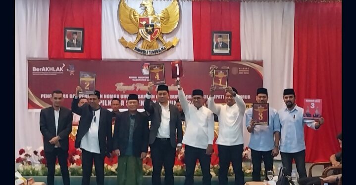 KIP Aceh Timur Gelar Pengundian Nomor Urut Calon Bupati Dan Wakil Bupati