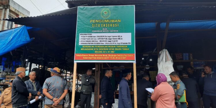 Berkekuatan Hukum Tetap, Pengadilan Negeri Takengon Melakukan Sita Eksekusi Terhadap Putusan Objek Pasar Inpres