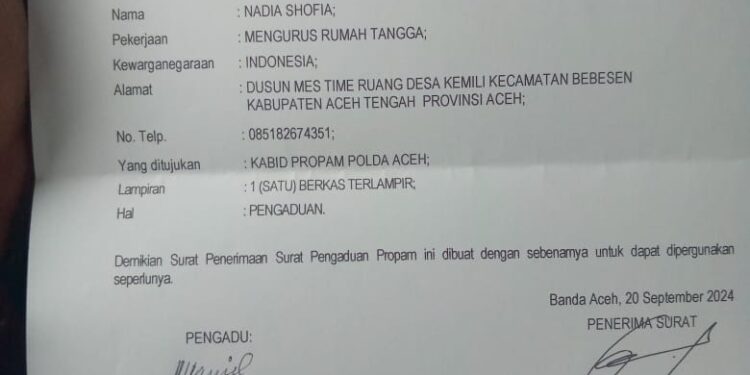 Merasa Dijebak Reje (Geuchik) Kala Pegasing Aceh Tengah, istri Wartawan Buat Laporan Ke Polda Aceh
