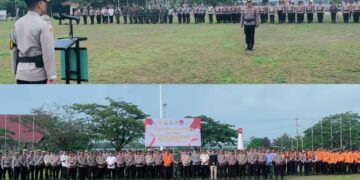 Tunjukkan Kesiapan Pengamanan Tahapan Kampanye, Polres Siak Laksanakan Apel Gelar Pasukan