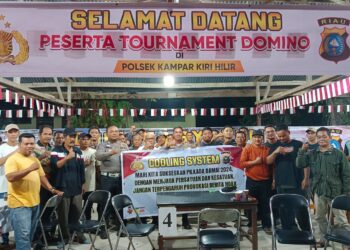 Polsek Kampar Kiri Hilir Buka Tournament Domino Ciptakan Pilkada Damai 2024