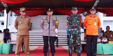 Ikuti Apel Kesiapsiagaan Bencana, Kapolres Siak Asep Sujarwadi : “Demi Keamanan Pilkada, Pindahkan TPS yang Terdampak Banjir”