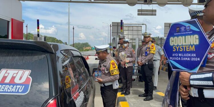 Satlantas Polres Kampar Adakan Kegiatan Kampanye Keselamatan dan Cooling System Pilkada Damai