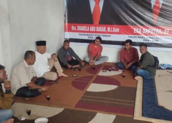 Masyarakat Pemukiman Pameu Bersilahturahmi Bersama Paslon Nomor 03 Shabela Abu Bakar- Eka Saputra