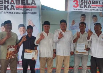 Pengukuhan 71 Tim Pemenangan Kordes Kecamatan Linge Oleh Paslon 03 Shabela – Eka Saputra