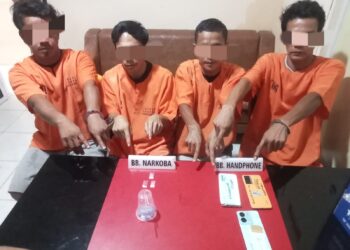 Rumah Kosong Jadi Tempat Pesta Sabu, 4 Warga Pulau Jambu di Tangkap