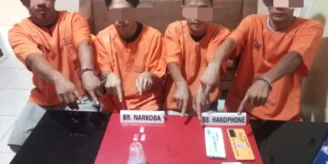 Rumah Kosong Jadi Tempat Pesta Sabu, 4 Warga Pulau Jambu di Tangkap