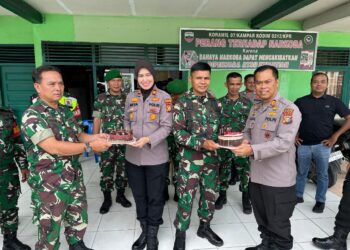 Kapolsek Tambang AKP Asril Syahputra Dan Kapolsek Kampar IPTU Rekmusnita Kunjungan Ke Mako Koramil 07 Air Tiris