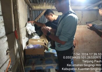 Polsek Singingi Hilir Tertibkan Tempat Pembakaran Emas Ilegal Di Desa Tanjung Pauh