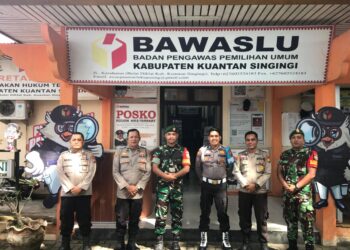 Ops Mantap Praja, Polres Kuansing Bersama TNI Monitoring Kantor KPU, Bawaslu Dan Gudang Logistik