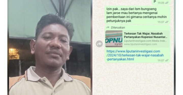 Kepala Koperasi Nusantara Syariah  Diduga Bohongi Wartawan