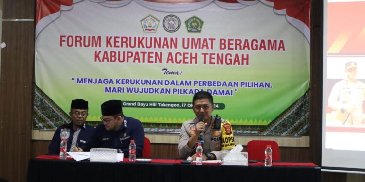 Hadir Di FKUB, Kapolres Aceh Tengah : Mari Jaga Persatuan, Toleransi Dan Kerukunan
