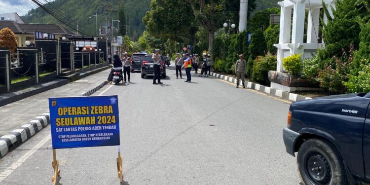 Hari Ke-6 Ops Zebra Seulawah, Satlantas Polres Aceh Tengah Gelar Razia Gabungan