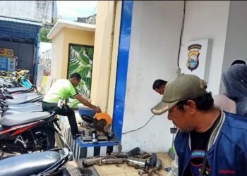 300 Knalpot Brong Sitaan Razia Sepekan Dimusnahkan Satlantas Polrestabes Makassar