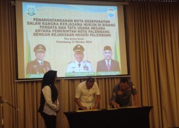 Penandatanganan Nota Kesepakatan Antara Pemkot Palembang Dengan Kejari Palembang