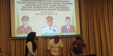 Penandatanganan Nota Kesepakatan Antara Pemkot Palembang Dengan Kejari Palembang