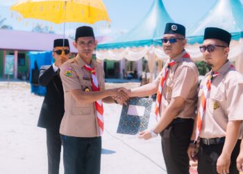 Pelantikan Perdana Sako Pandu Ma’arif Di Peringatan HSN Aceh Singkil 