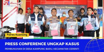 Polres Kuansing Gelar Press Conference Ungkap Kasus Pembunuhan Di Desa Kampung Baru