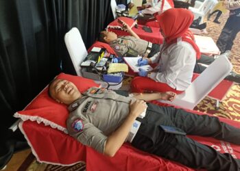 HUT Humas Ke 73, Polda Sumatera Selatan Gelar Kegiatan Sosial Donor Darah