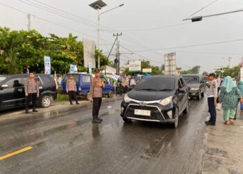 Kapolres Kampar Pimpin Langsung  Pengamanan Kampanye Akbar Paslon Urut 4 Di Kampa
