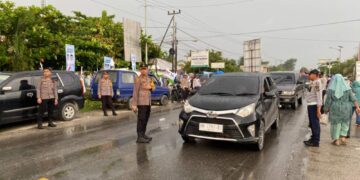 Kapolres Kampar Pimpin Langsung  Pengamanan Kampanye Akbar Paslon Urut 4 Di Kampa