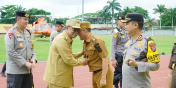 Pj Bupati Kampar Dampingi Pj. Gubernur Dan Forkopimda Riau Tinjau Pelaksanaan Pilkada Serentak