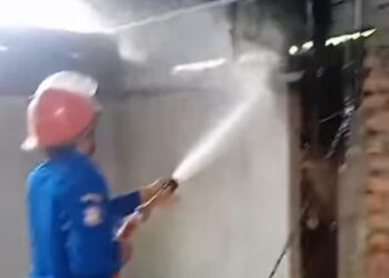 Kembali Lagi Kebakaran Hanguskan Bangunan Kayu di Dusun Blang Gampong Alue Beurawe, Langsa