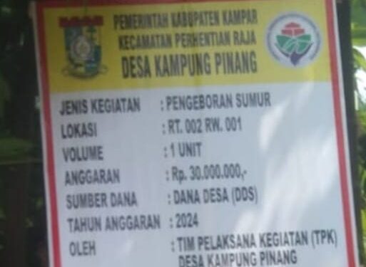 Inspektorat Kampar Diminta Cross Check Penggunaan ADD 3 Tahun Di Desa Kampung Pinang 