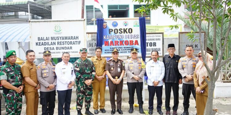 Kapolres Aceh Tamiang Luncurkan Kampung Bebas Narkoba Di Karang Baru
