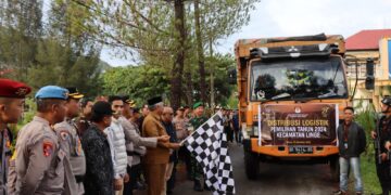 Kapolres Aceh Tengah Dan Forkopimda Lepas Pemberangkatan Logistik Pemilihan Ke Kecamatan