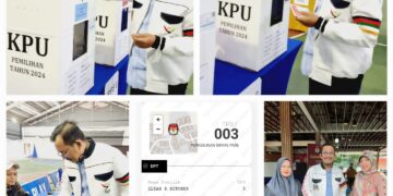 Diguyur Hujan, Ilyas Sitorus Tetap Antusias Gunakan Hak Pilih di TPS 3 Komplek Inalum