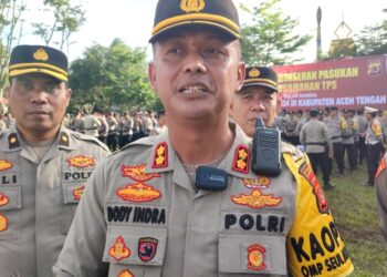Kapolres Aceh Tengah Pimpin Apel Pergeseran Pasukan Pengamanan TPS