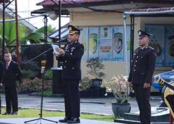 Kapolres Kampar Gelar Upacara Hari Bela Negara Ke-76 Di Halaman Mapolres