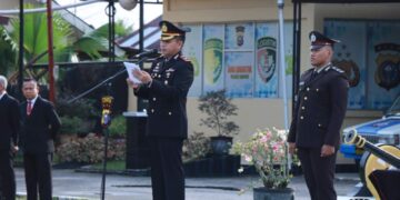 Kapolres Kampar Gelar Upacara Hari Bela Negara Ke-76 Di Halaman Mapolres