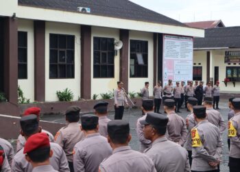 Kapolres pimpin Apel Persiapan Pengamanan Pleno Tingkat Kabupaten Aceh Tengah