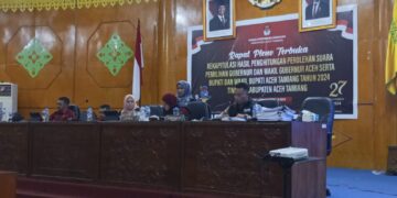 KIP Aceh Tamiang Gelar Rapat Pleno Muzakir Manaf Gubernur Aceh dan Armia Pahmi Bupati Terpilih