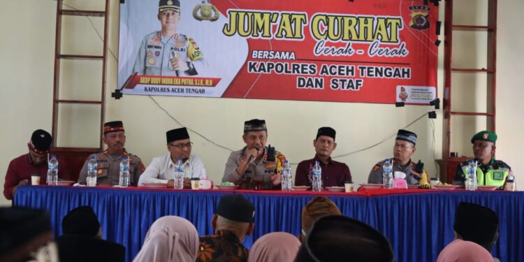 Jumat Curhat Di Kecamatan Jagong Jeget, Kapolres Aceh Tengah Tampung Keluh Kesah Warga